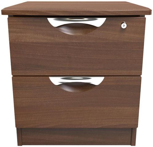 Flora Walnut Effect 2 Drawer Bedside Cabinet with Lock