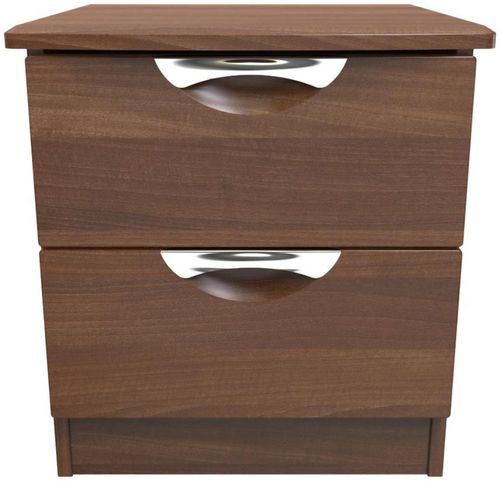Flora Walnut Effect 2 Drawer Bedside Cabinet