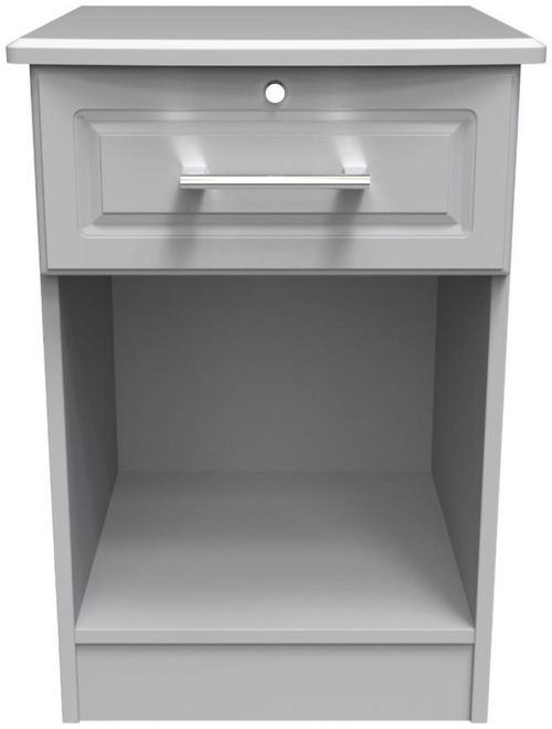 Gina Grey 1 Drawer Bedside Cabinet with Lock