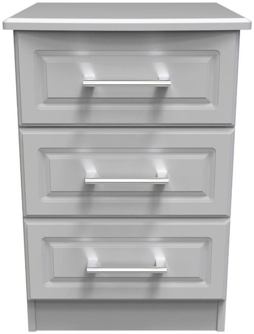 Gina Grey 3 Drawer Bedside Cabinet