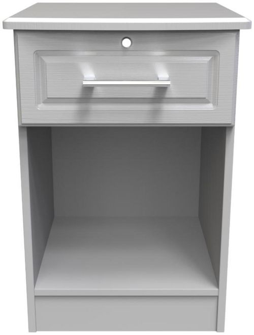 Gina Grey Ash 1 Drawer Bedside Cabinet with Lock