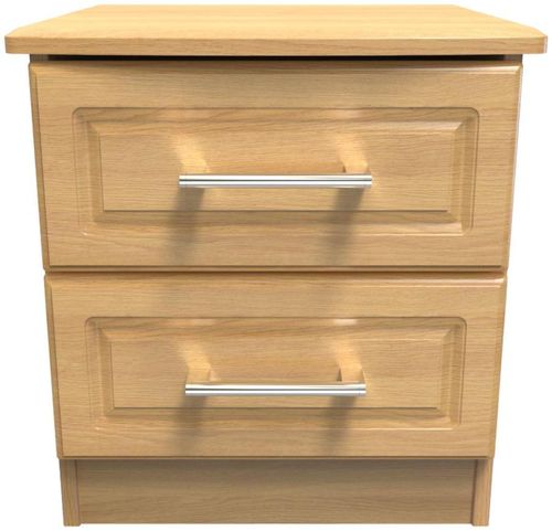 Gina Oak Effect 2 Drawer Bedside Cabinet