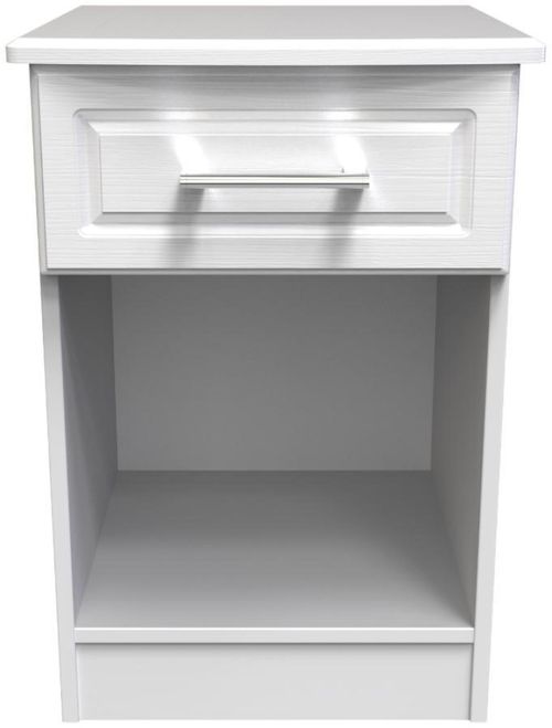Gina White 1 Drawer Bedside Cabinet