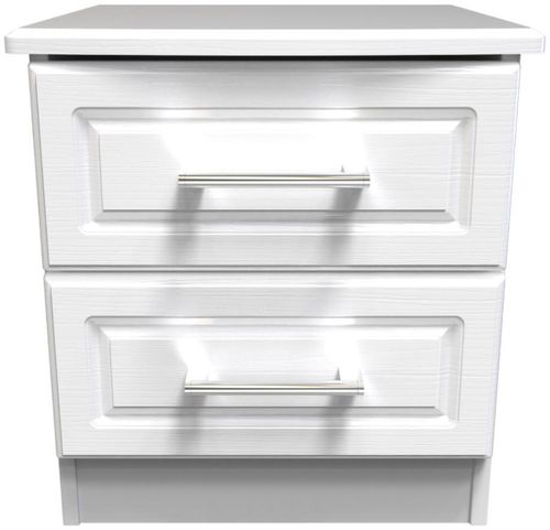 Gina White 2 Drawer Bedside Cabinet
