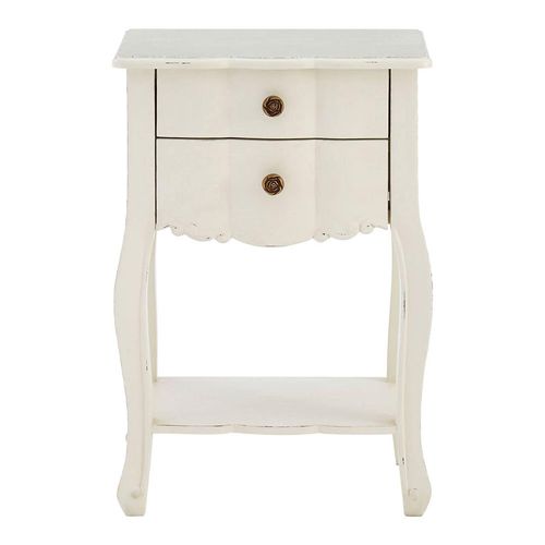 Loire Bedside Table - 2 Drawer - White