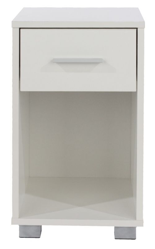 Lido White 1 Drawer Bedside Cabinet