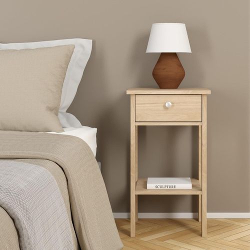 Madrid Jackson Hickory Oak 1 Drawer Bedside Table