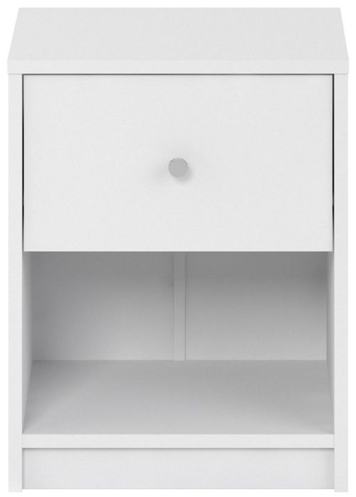 May White 1 Drawer Bedside Cabinet