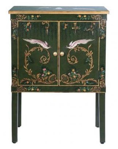 Meerut Green Fountain Design 2 Door Bedside Cabinet