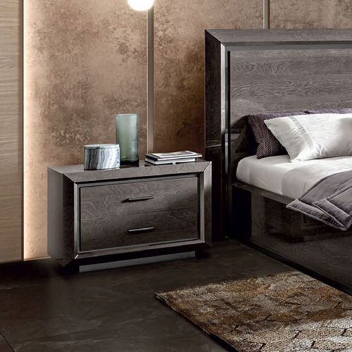 Elite Bedside Cabinet - 2 Drawer - Silver Birch