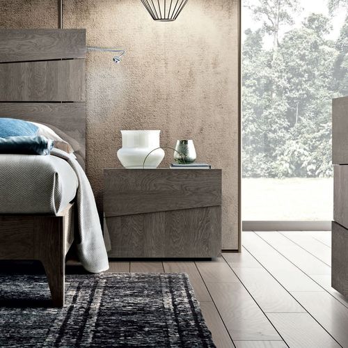 Tekno Bedside Cabinet - 2 Drawer - Silver Birch