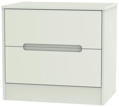 Monaco Cashmere Matt 2 Drawer Wide Bedside Cabinet