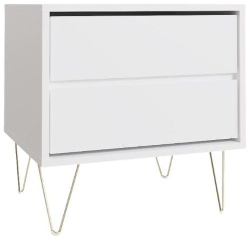 Montour White 2 Drawer Bedside