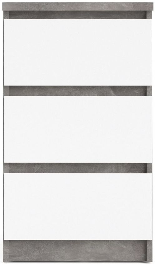 Naia Grey Concrete Effect 3 Drawer Bedside Cabinet