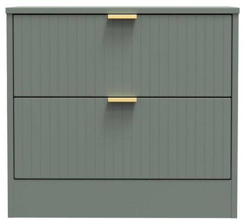 Nashville Green 2 Drawer Midi Bedside Cabinet