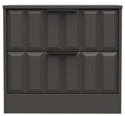 New York Graphite 2 Drawer Bedside Cabinet