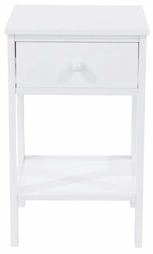 Options White 1 Drawer Petite Bedside Cabinet