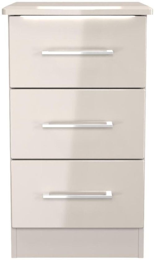 Paris Cashmere 3 Drawer Bedside Cabinet