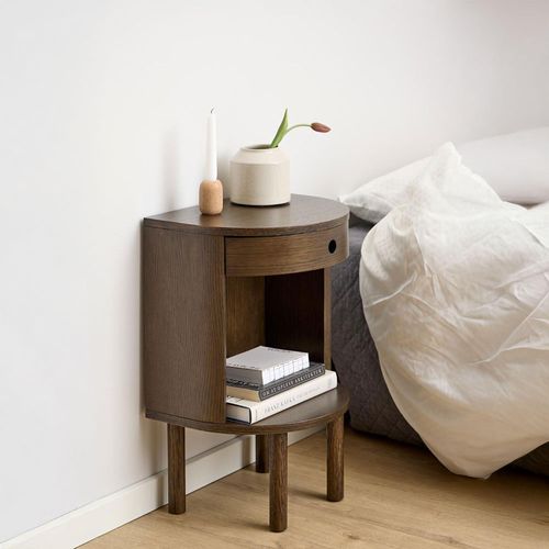 Paron Bedside Table - 1 Drawer - Smoked Oak