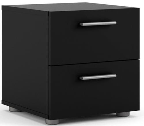 Pepe Black 2 Drawer Bedside Cabinet