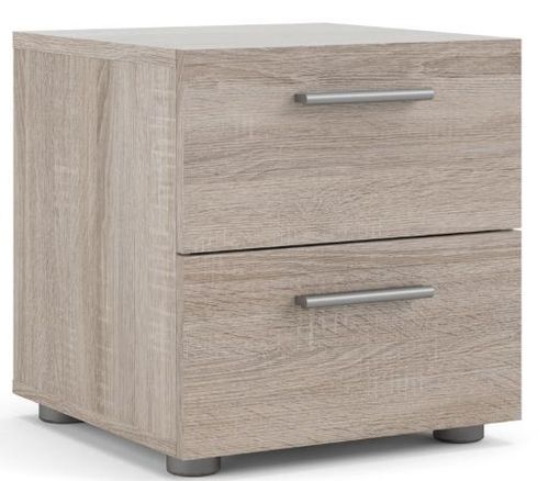 Pepe Truffle Oak Effect 2 Drawer Bedside Cabinet