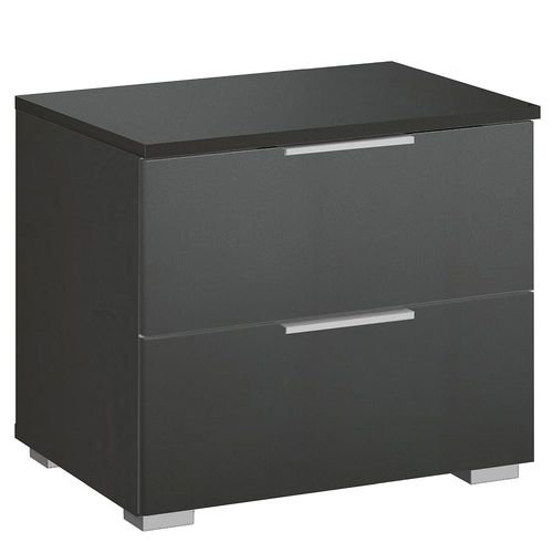 Rauch Alabama 2 Drawer Bedside Cabinet - Metallic Dark Grey