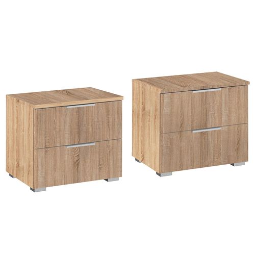 Rauch Alabama 2 Drawer Bedside Cabinet - Set of 2 - Sonoma Oak