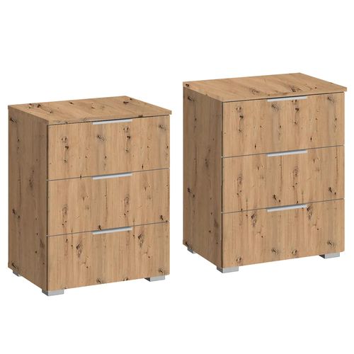 Rauch Alabama 3 Drawer Bedside Cabinet - Set of 2 - Artisan Oak