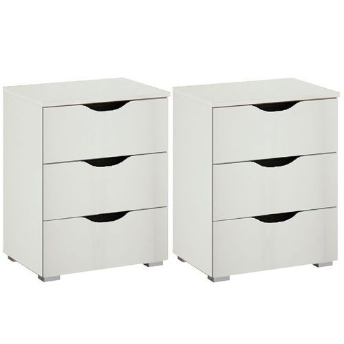 Rauch Arnstein 3 Drawer Bedside Cabinet - Set of 2 - Alpine White