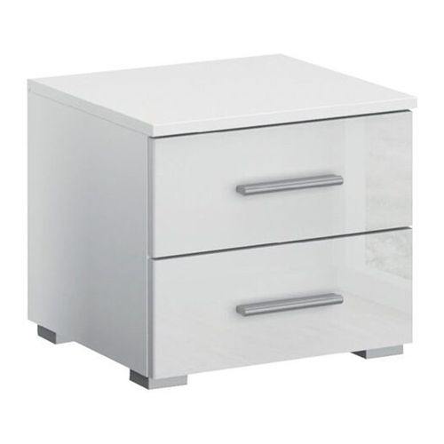 Rauch Base 2 Drawer Bedside Cabinet - Alpine White and White High Gloss