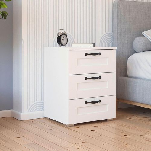 Rauch Cottage 3 Drawer Bedside Cabinet - Alpine White