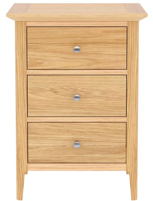 Selene Oak 3 Drawer Bedside Cabinet