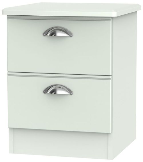 Victoria Grey 2 Drawer Bedside Cabinet