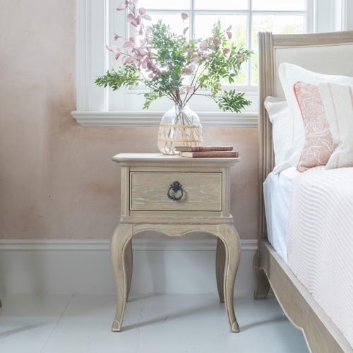 Camille Bedside Table - 1 Drawer - Grey Oak