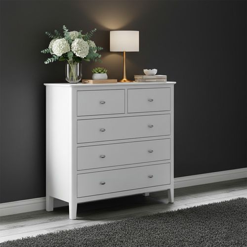 Hampstead Chest of Drawers - 2+3 Drawer - White