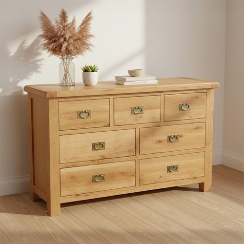 Salisbury Premium Wide Chest - 3+4 Drawer - Oak