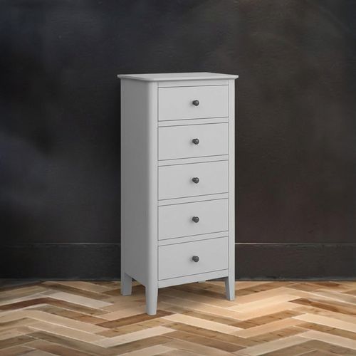 Stowe Narrow Chest - 5 Drawer - Grey