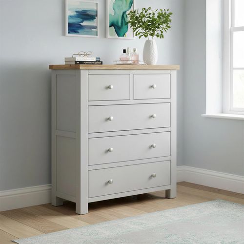 Lundy Chest - 2+3 Drawer - Grey Painted