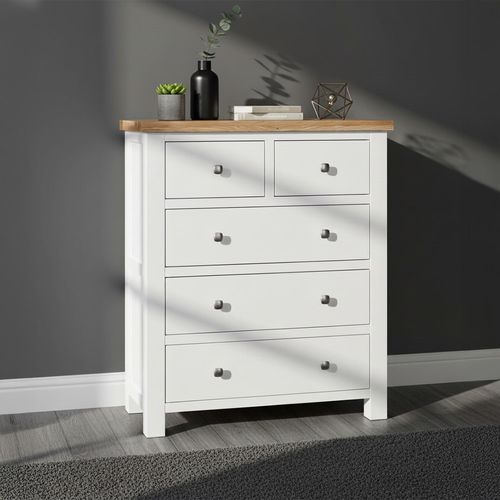 Lundy Chest - 2+3 Drawer - White Painted