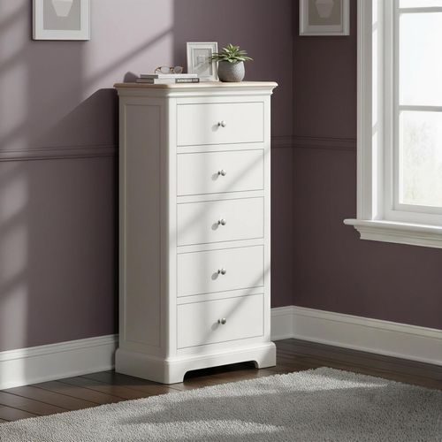 Cromwell Narrow Chest - 5 Drawer - Grey Painted