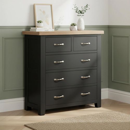 Wilmont Chest - 2+3 Drawer - Black Painted