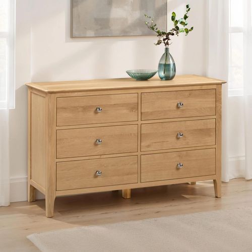 Cotswold Chest of Drawers - 6 Drawer - Wide - Oak