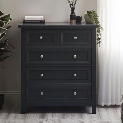 Maine Chest of Drawers - 3+2 Drawer - Black