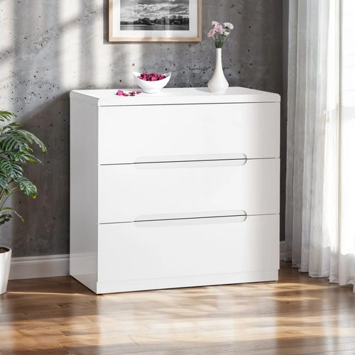 Manhattan Chest of Drawers - 3 Drawer - Small - White Gloss