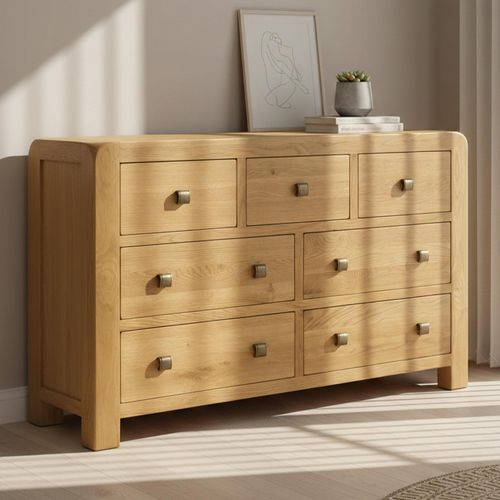 Curve Chest - 3+4 Drawer - Oak