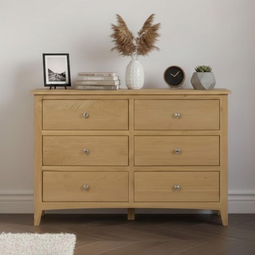 Kilkenny Wide Chest - 6 Drawer - Oak