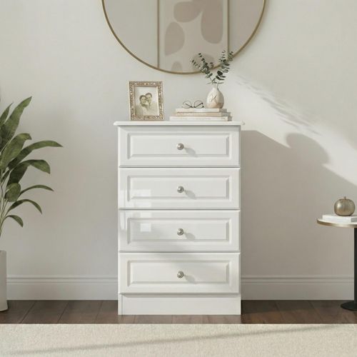 Pembroke White Gloss 4 Drawer Midi Chest