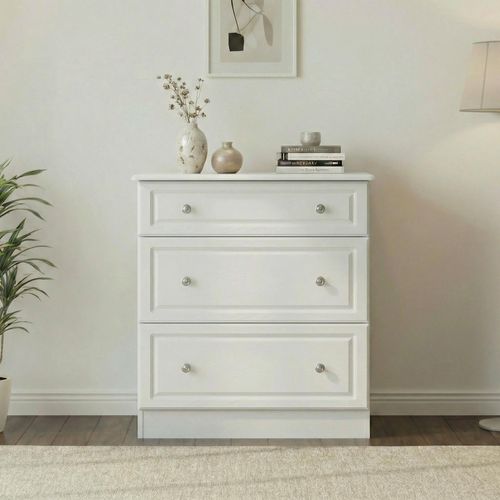 Pembroke White 3 Drawer Deep Chest