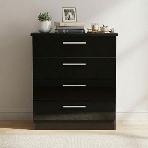 Knightsbridge Chest - 4 Drawer - Black Gloss