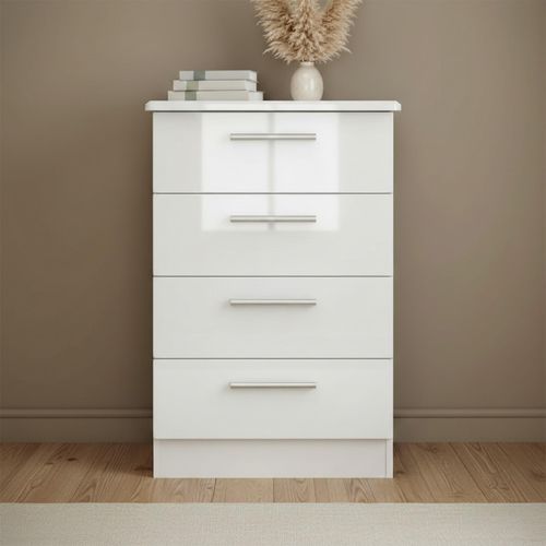 Knightsbridge Chest - Midi - 4 Drawer - White Gloss